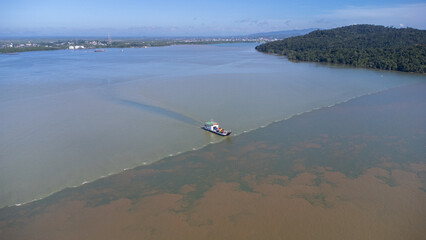 The ferry was on its way to carry passengers and freight to the port and was seen passing another ferry