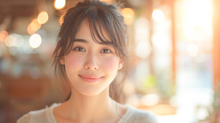 笑顔の20代の日本人女性ポートレート