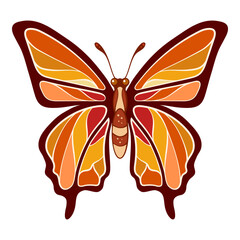 Colorful tropical butterfly vector illustration.