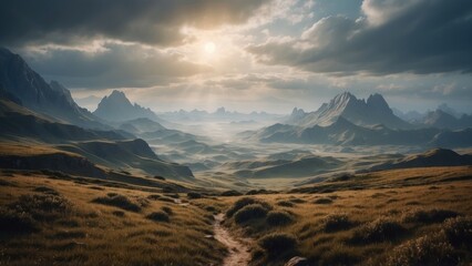 Obraz premium Breathtaking open world landscape that captivates with its stunning views and natural beauty
