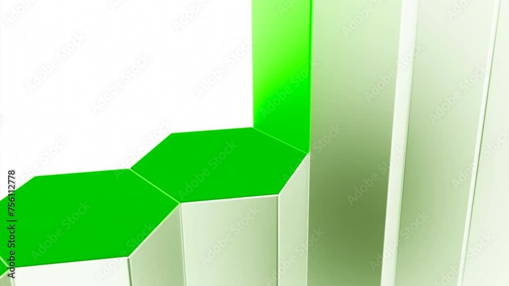 Aufkleber abstract falling columns of hexagonal shapes on a white background. design. abstract 3d pillars movi