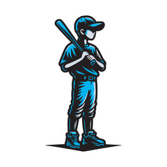 baseball sport kid playing baseball black outline vector illustration