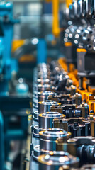 Naklejka premium Metal Industry Production Line of Precision Components
