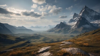 Fototapeta premium Breathtaking open world landscape that captivates with its stunning views and natural beauty