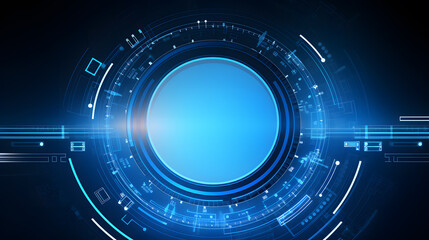 Abstract futuristic background with digital blue elements and tech circles