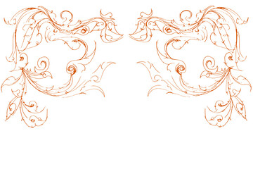 sketch line Thai pattern and brush style