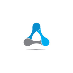 Science molecule connection links bone logo design