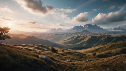 Obraz premium Breathtaking open world landscape that captivates with its stunning views and natural beauty