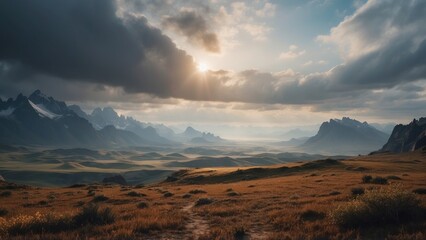 Obraz premium Breathtaking open world landscape that captivates with its stunning views and natural beauty