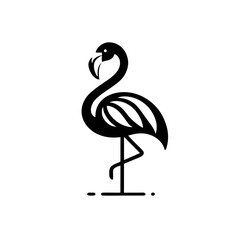  Flamingo Bird Simple and Clean Logo Icon 