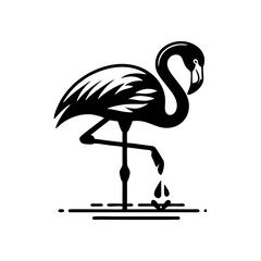  Flamingo Bird Simple and Clean Logo Icon 