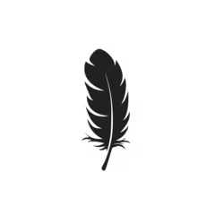 Keuken foto achterwand Veren Feather in cartoon, doodle style . Image for t-shirt, web, mobile apps and ui. Isolated 2d vector illustration in logo, icon, sketch style, Eps 10, black and white. AI Generative