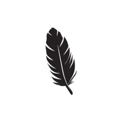 Keuken foto achterwand Veren Feather in cartoon, doodle style . Image for t-shirt, web, mobile apps and ui. Isolated 2d vector illustration in logo, icon, sketch style, Eps 10, black and white. AI Generative