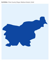 Slovenia plain country map. Medium Details. Solid style. Shape of Slovenia. Vector illustration.