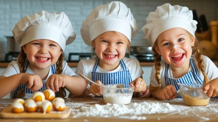Joyful family baking and decorating delicious cookies, creating cherished kitchen memories