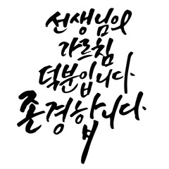 캘리그라피 선생님의 가르침 덕분입니다 존경합니다 손글씨 글씨 감성글귀 타이포 스승의날 선물 감사 카드 선생님 사랑 편지 교사