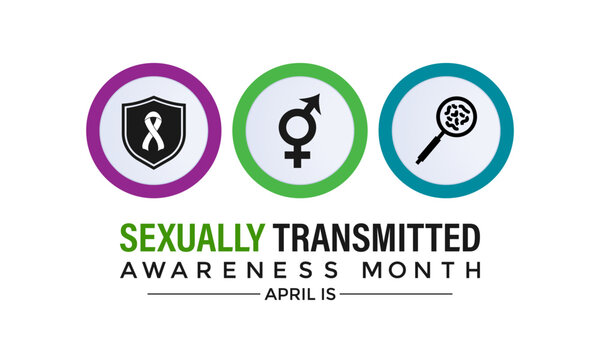 Vector illustration of Sexually Transmitted diseases or infections awareness month of April. Banner poster, flyer and background design.