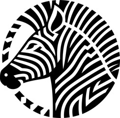 zebra, horse animal silhouette in ethnic tribal tattoo,