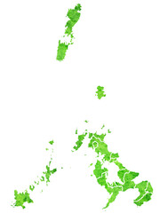 長崎　地図　緑　水彩　アイコン