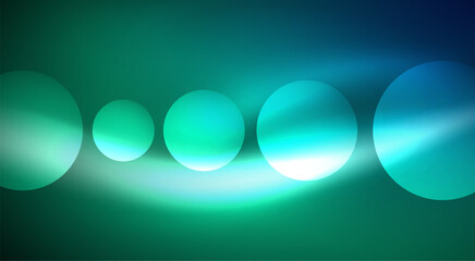 Shiny Light Neon Bubble Circles. Vector illustration For Wallpaper, Banner, Background, Card, Book Illustration, landing page