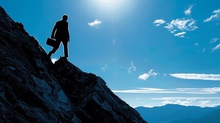 An image of a businessman climbing a mountain with a briefcase in hand representing the uphill battle and effort required to stay compliant with constantly changing tax laws