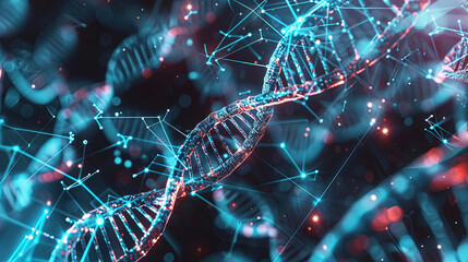 3D illustration of DNA in medical technology concept