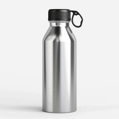 water bottle with a black cap, studio on transparency background PNG
