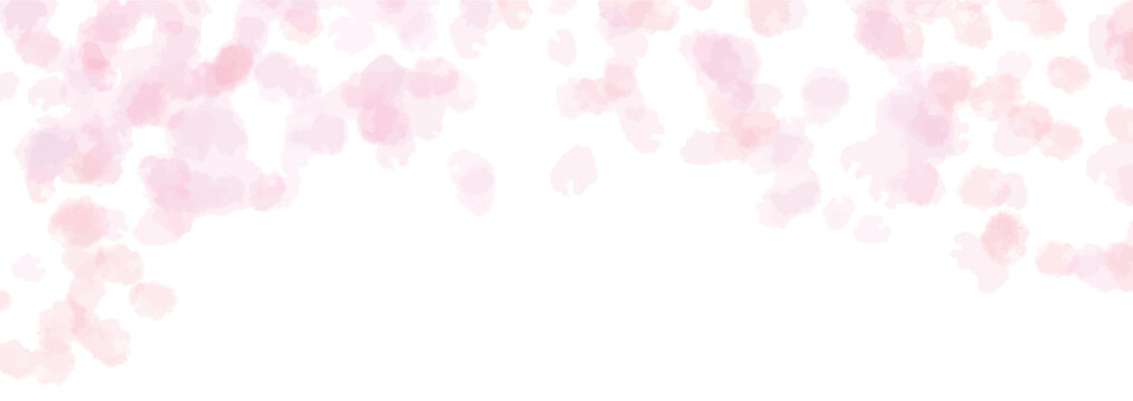 淡いピンクの水彩テクスチャの背景素材　春イメージ　横長