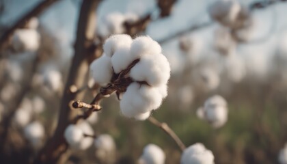 Taking cotton from the branch by a farmer