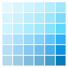 Shades of Blue Color Palette Grid. EPS 10.