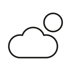 Icon cloud sun. Weather, forecast symbol. Sunny, climate representation. Vector illustration. EPS 10.