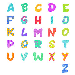 Fototapeta na wymiar Cute Alphabet Pattern Uppercase