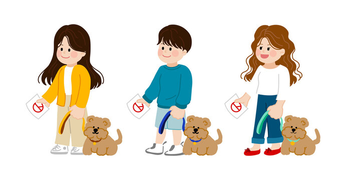 대한민국 총선 사전투표 대선 선거 투표 애견동반 강아지 사람들 일러스트 벡터