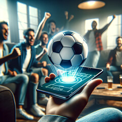 soccer Enthusiast Watching Game on Smartphone