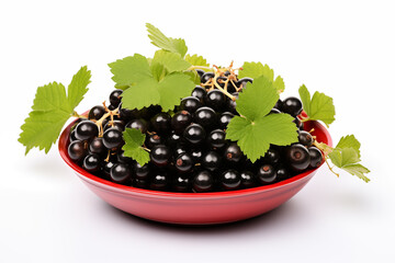 Immune system booster. Black currant isolated on white background. AI generation.