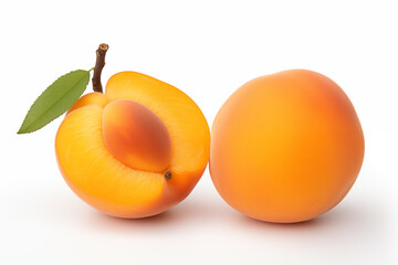 Apricot isolated on white background. Healthy eating and rich of antioxidants. AI generation.