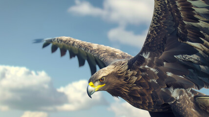 Majestic bald eagle in flight. - obrazy, fototapety, plakaty