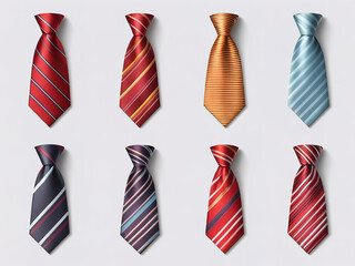 Set of different neckties isolated on white background. Vector illustration.