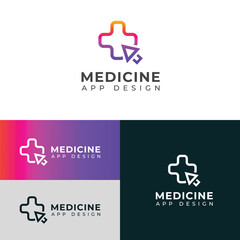 Ceative medicine app vector logo.