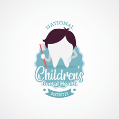 National children dental health month vector illustration. National children dental health themes design concept with flat style vector illustration. Suitable for greeting card, poster and banner.