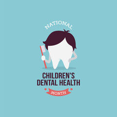 National children dental health month vector illustration. National children dental health themes design concept with flat style vector illustration. Suitable for greeting card, poster and banner.