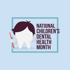 National children dental health month vector illustration. National children dental health themes design concept with flat style vector illustration. Suitable for greeting card, poster and banner.