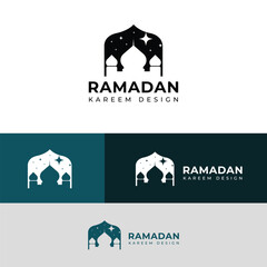 Ramadan Kareem creative vector logo design. Ramadan holy month of muslims vector template. Mosque logo.