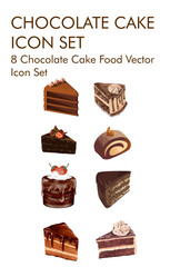 Chocolate cake logo vector icon set 
