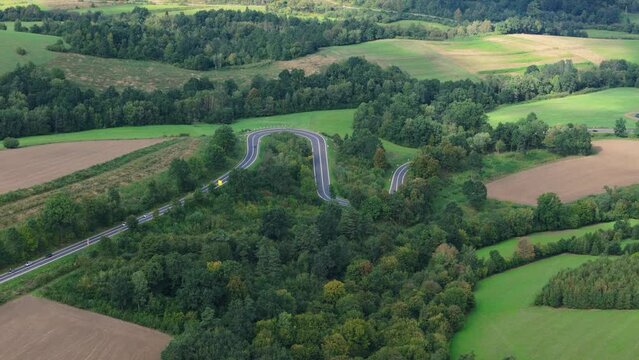 Beautiful Landscape Mountains Bieszczady Bircza Leszczawa Aerial View Poland