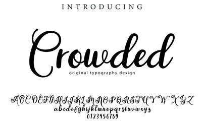 Crowded Font Stylish brush painted an uppercase vector letters, alphabet, typeface