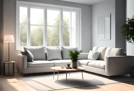 3d render of a modern living room