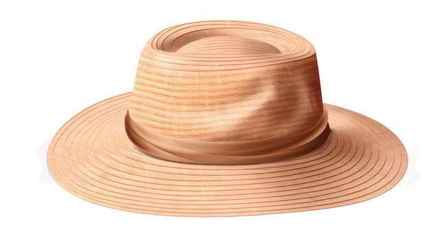 Womens straw hat isolated on transparent background