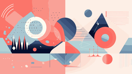 Obraz premium Flat vector illustration of a geometric pattern.