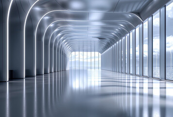 Modern corridor interior design. Created with Ai